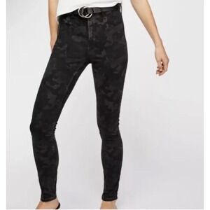 Free People Black Camo Skinny Jeans